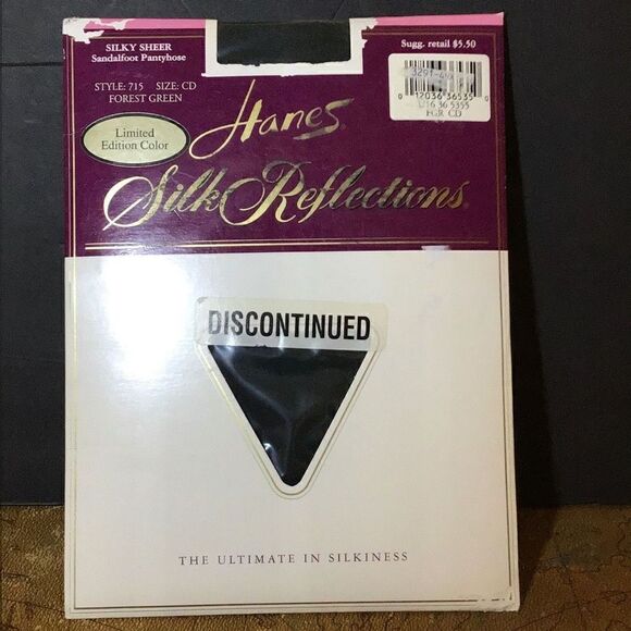 Hanes Silk Reflections pantyhose Forrest green size CD - Picture 1 of 5